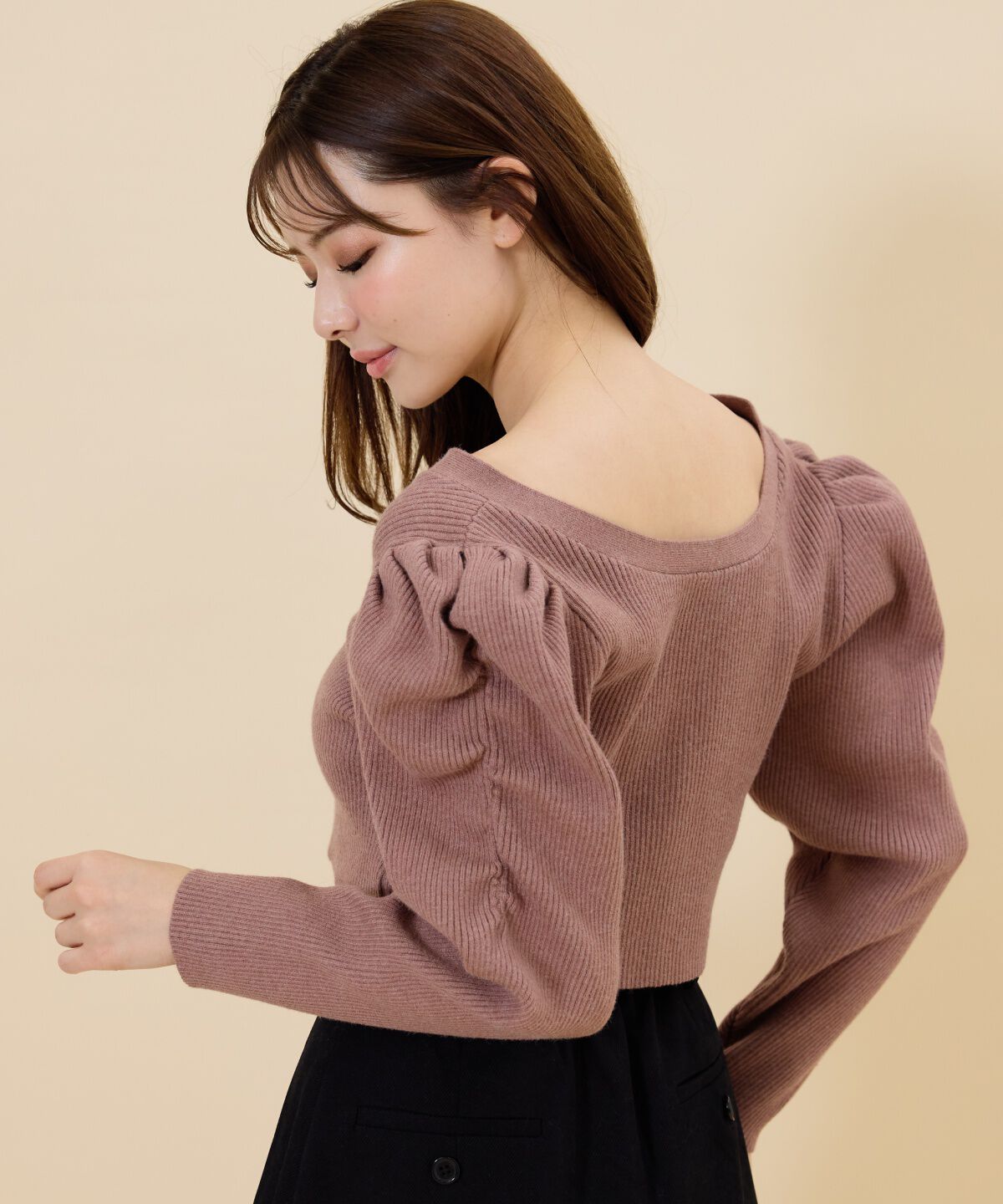 REDYAZEL「ボリュームショルダーリブカーディガン」|カーディガン|