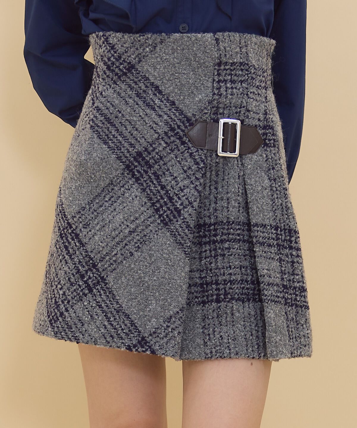 REDYAZEL「ブークレチェックミニスカート」|フレア|