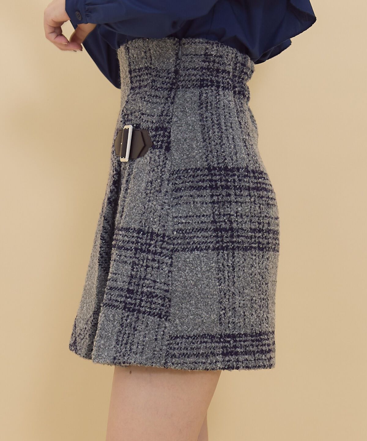 REDYAZEL「ブークレチェックミニスカート」|フレア|