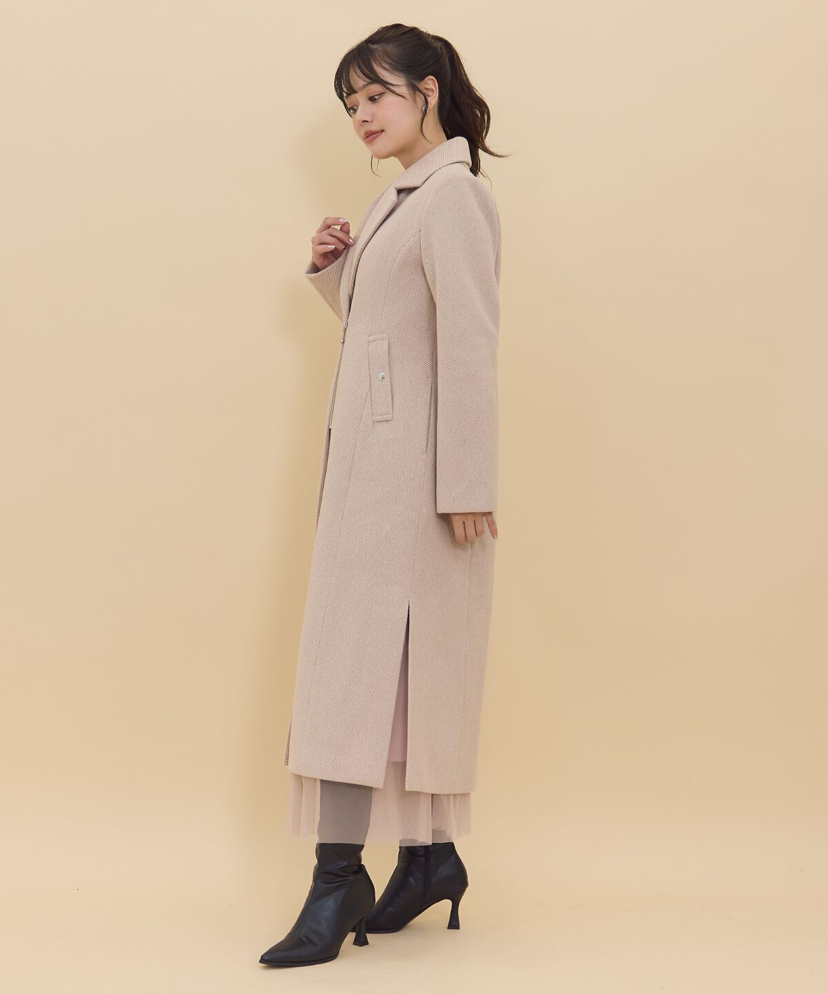 REDYAZEL「ジップチェスターコート」|ステンカラーコート|