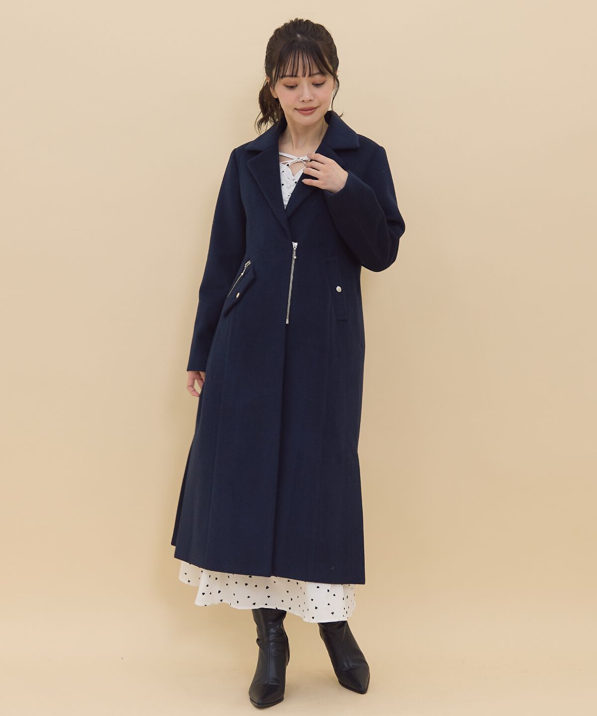 REDYAZEL「ジップチェスターコート」|ステンカラーコート|