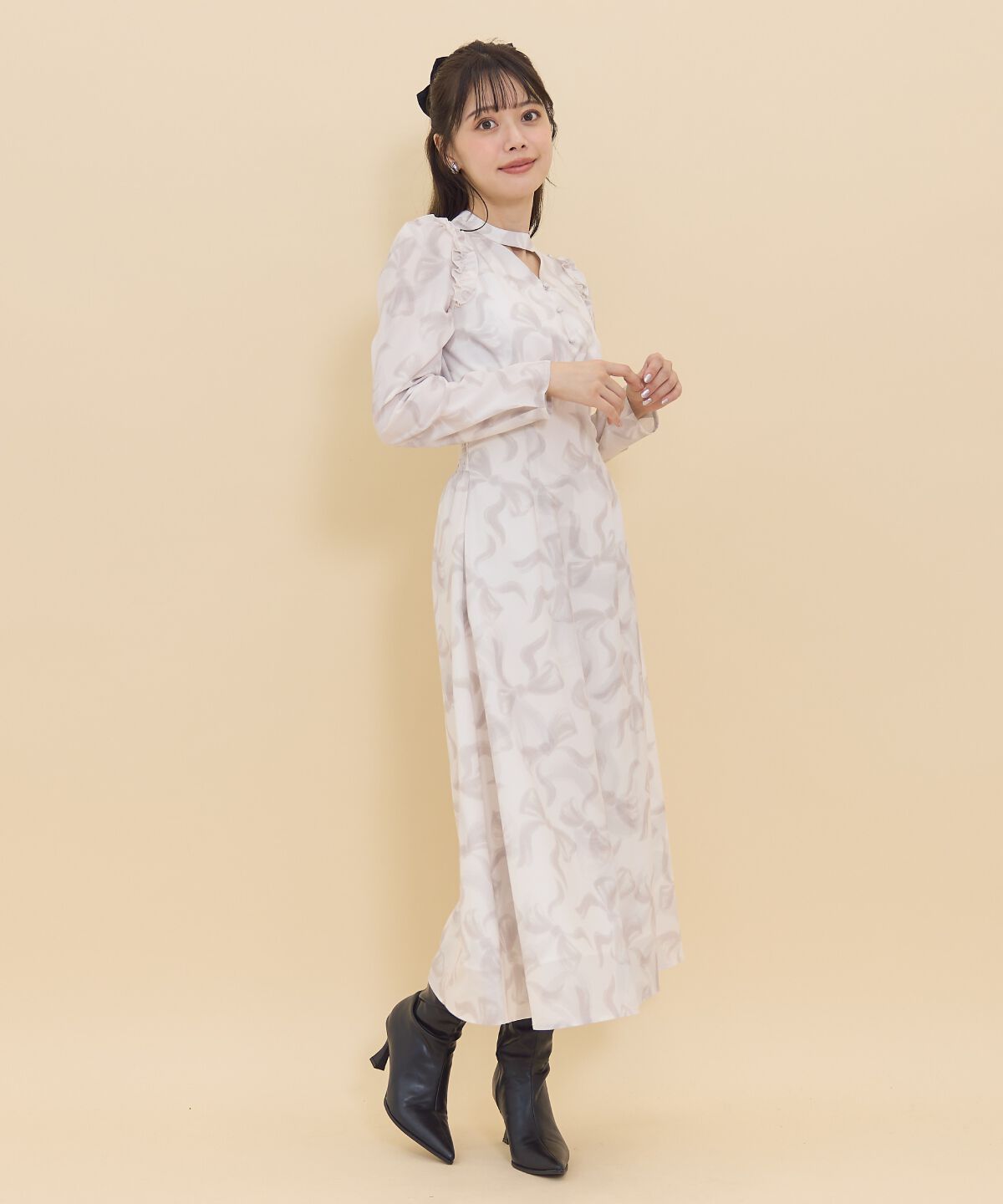 REDYAZEL「リボンプリントワンピース」|ワンピース|