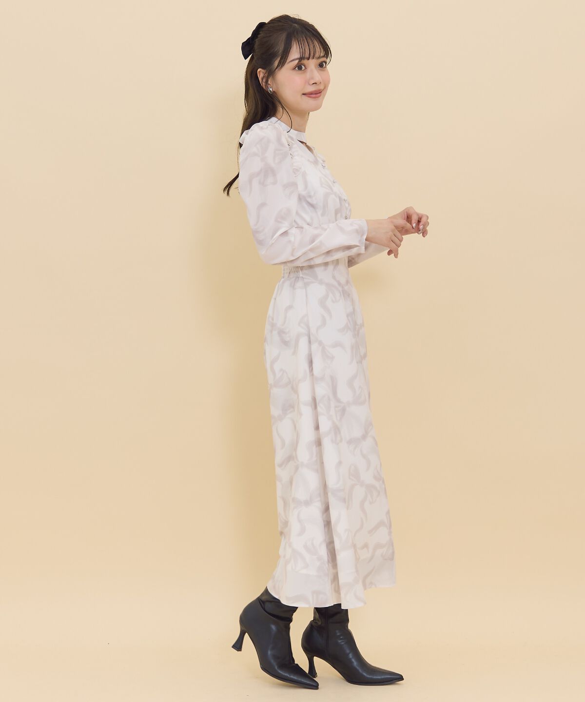 REDYAZEL「リボンプリントワンピース」|ワンピース|