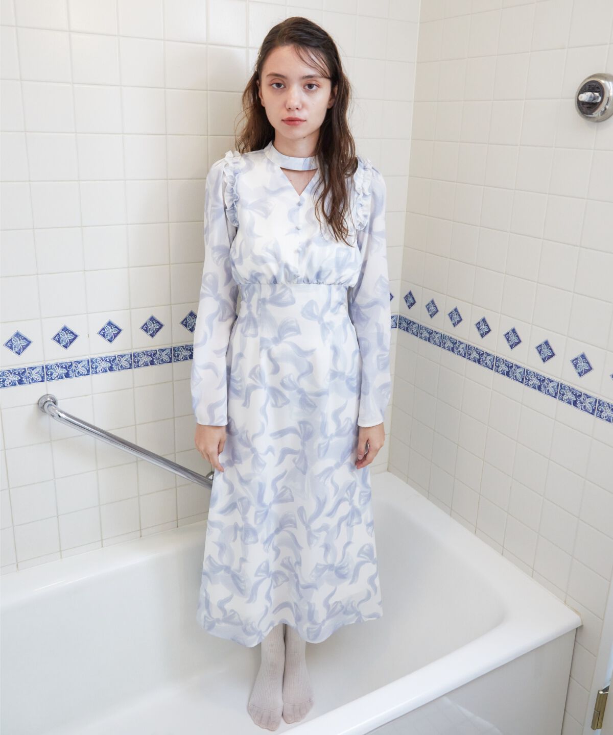 REDYAZEL「リボンプリントワンピース」|ワンピース|