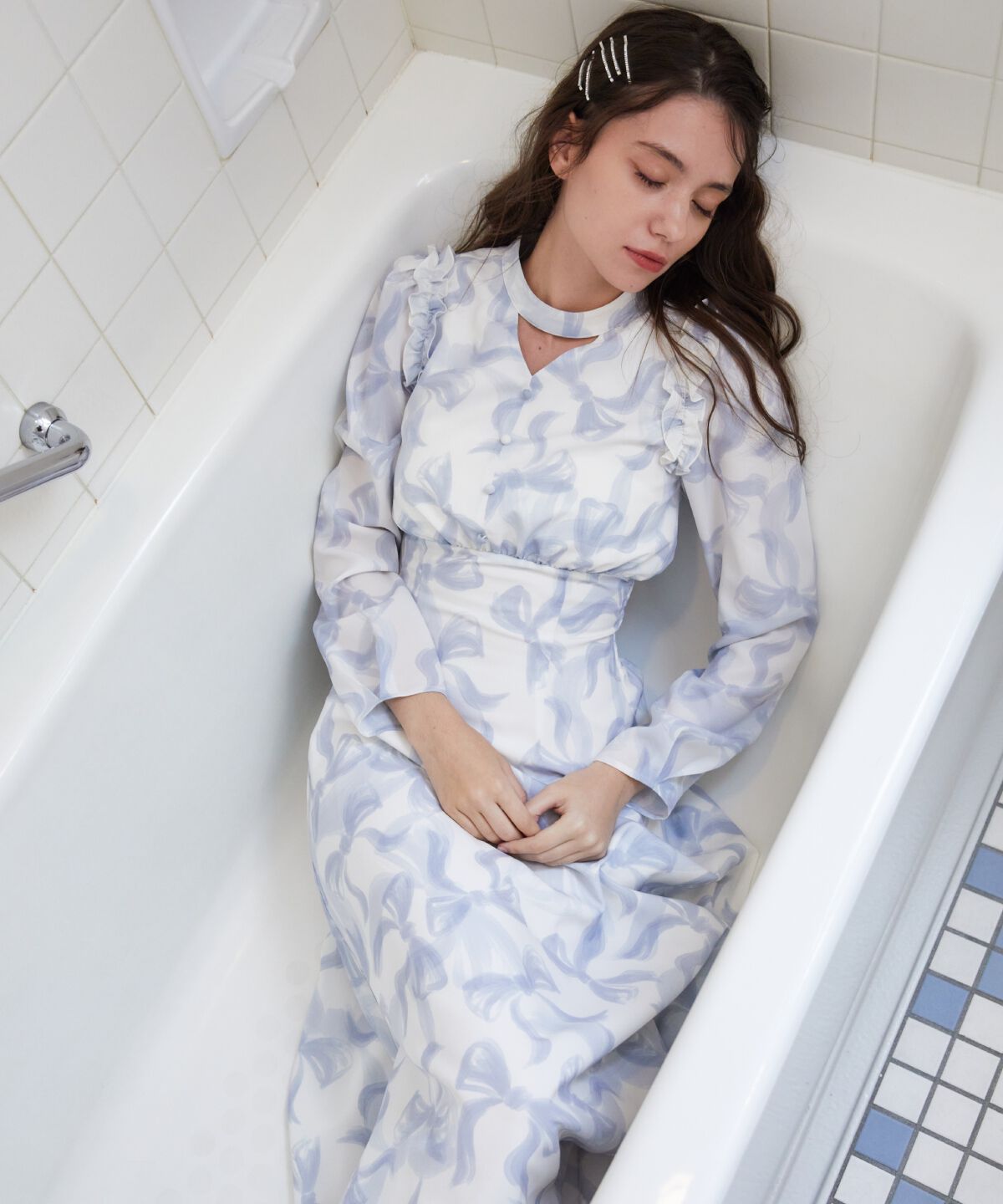 REDYAZEL「リボンプリントワンピース」|ワンピース|