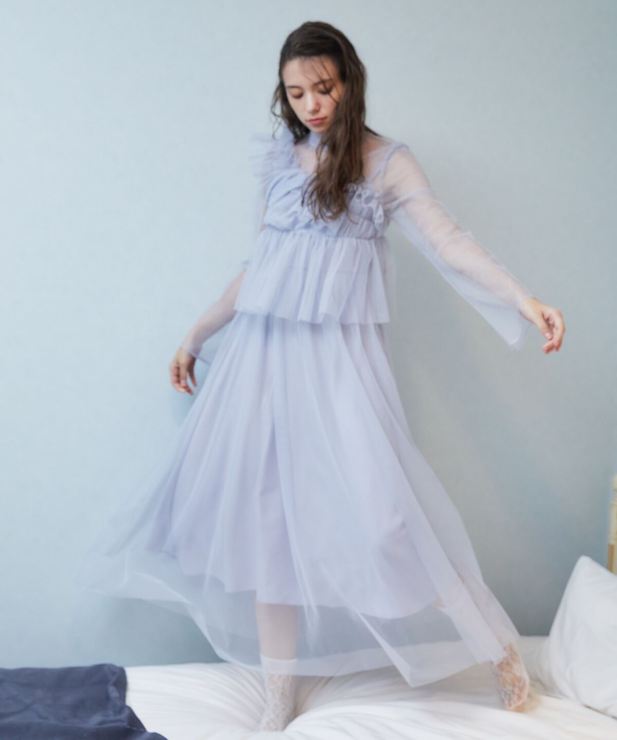 REDYAZEL「チュールレイヤードワンピース」|ワンピース|