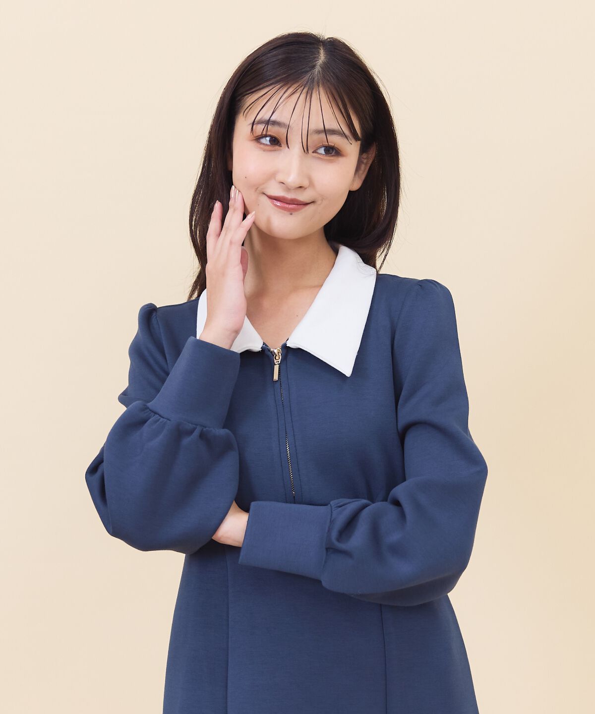 REDYAZEL「襟付きダンボールロングワンピース」|ワンピース|