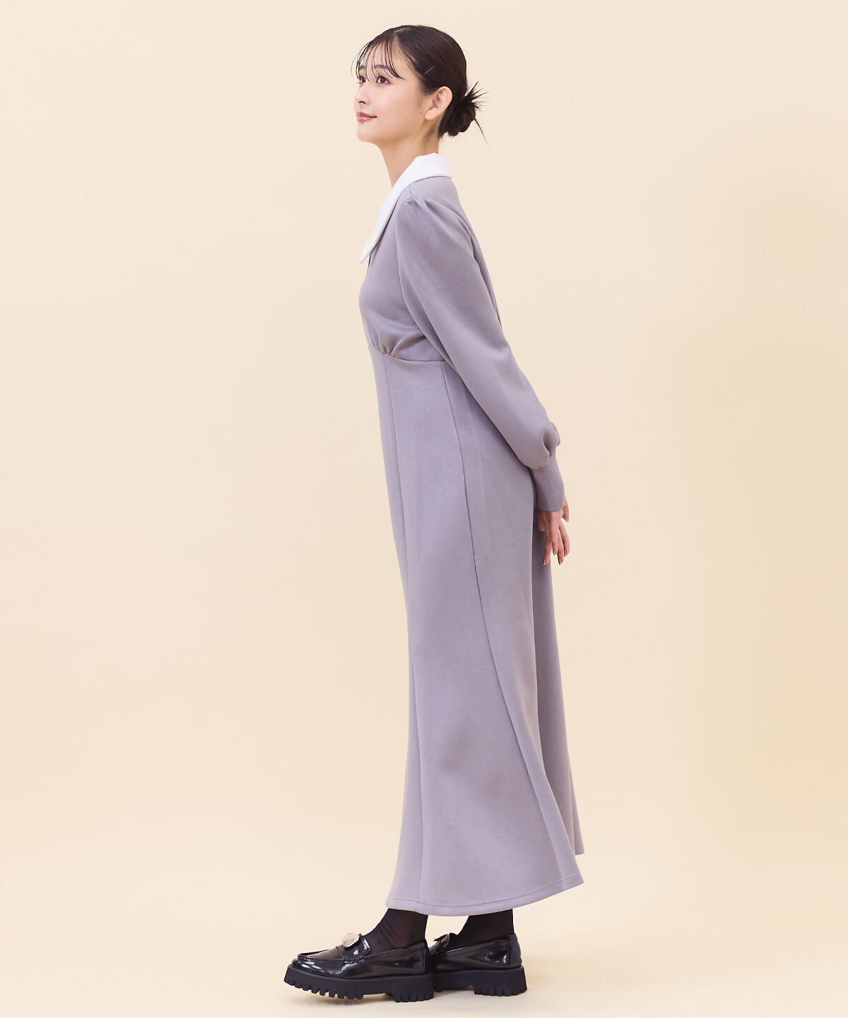 REDYAZEL「襟付きダンボールロングワンピース」|ワンピース|
