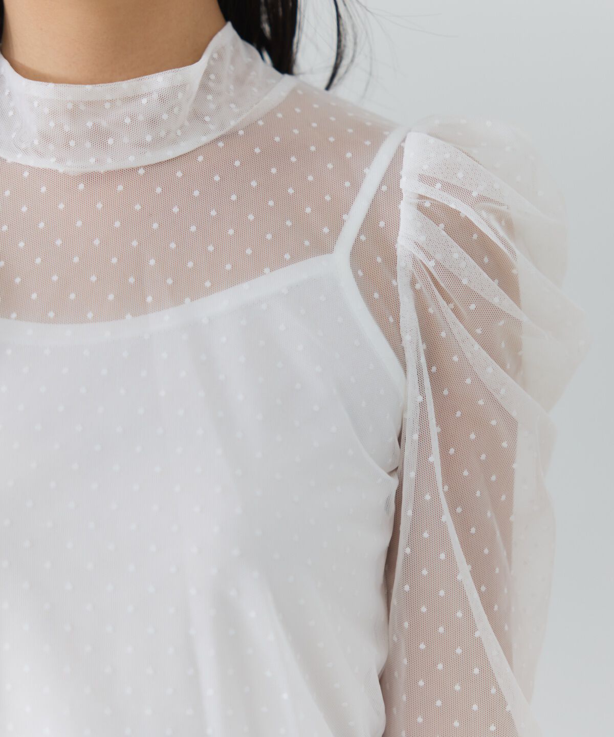 REDYAZEL「ドットドビーチュールブラウス」|シャツ・ブラウス|