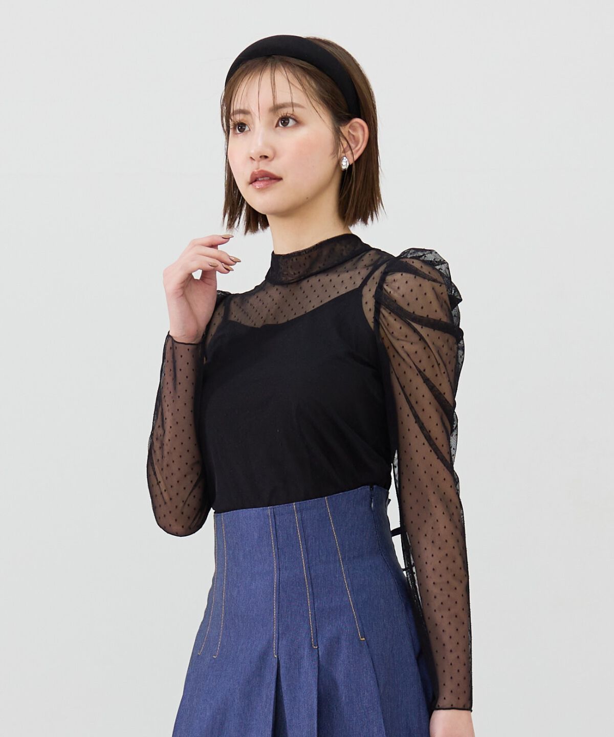 REDYAZEL「ドットドビーチュールブラウス」|シャツ・ブラウス|