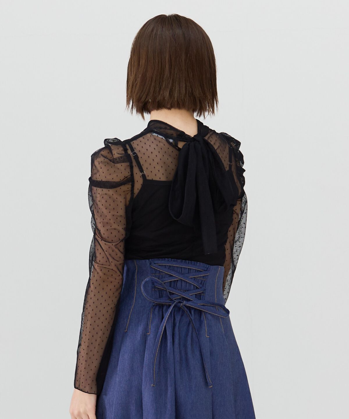 REDYAZEL「ドットドビーチュールブラウス」|シャツ・ブラウス|