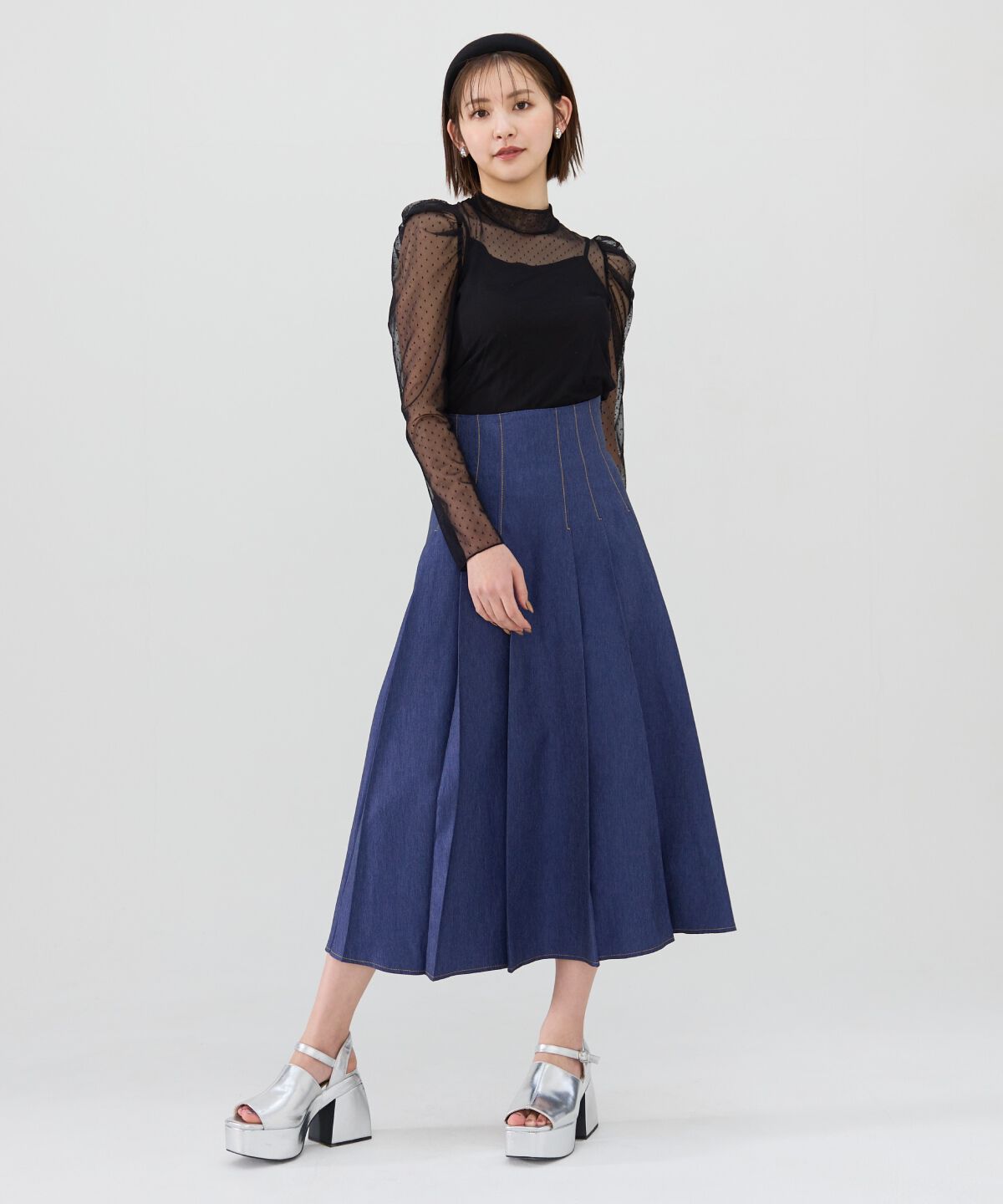 REDYAZEL「ドットドビーチュールブラウス」|シャツ・ブラウス|