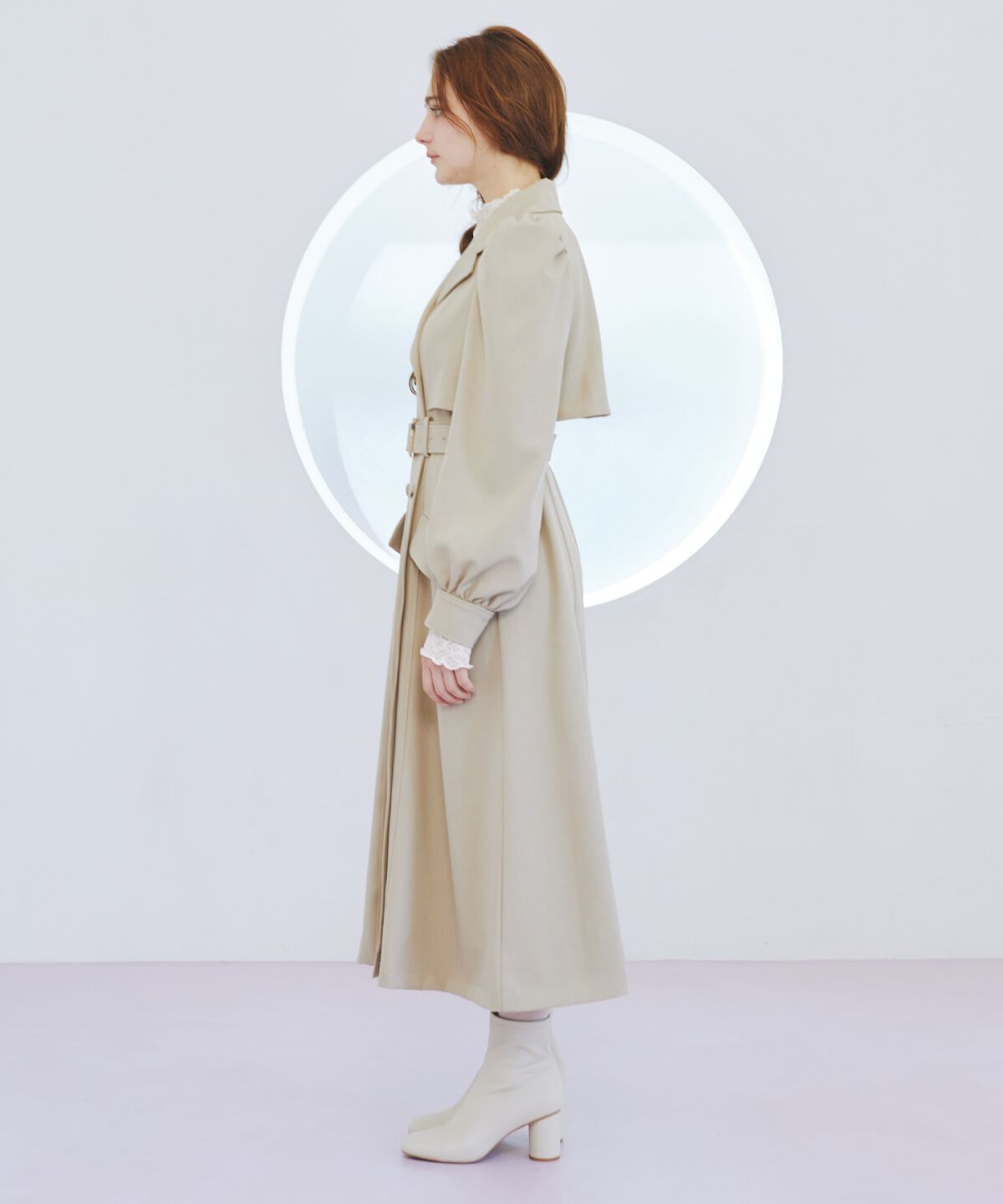 REDYAZEL「パフスリーブロングトレンチコート」|トレンチコート|