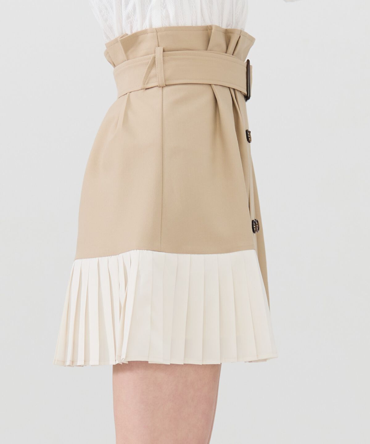 REDYAZEL「プリーツアシメミニスカート」|フレア|