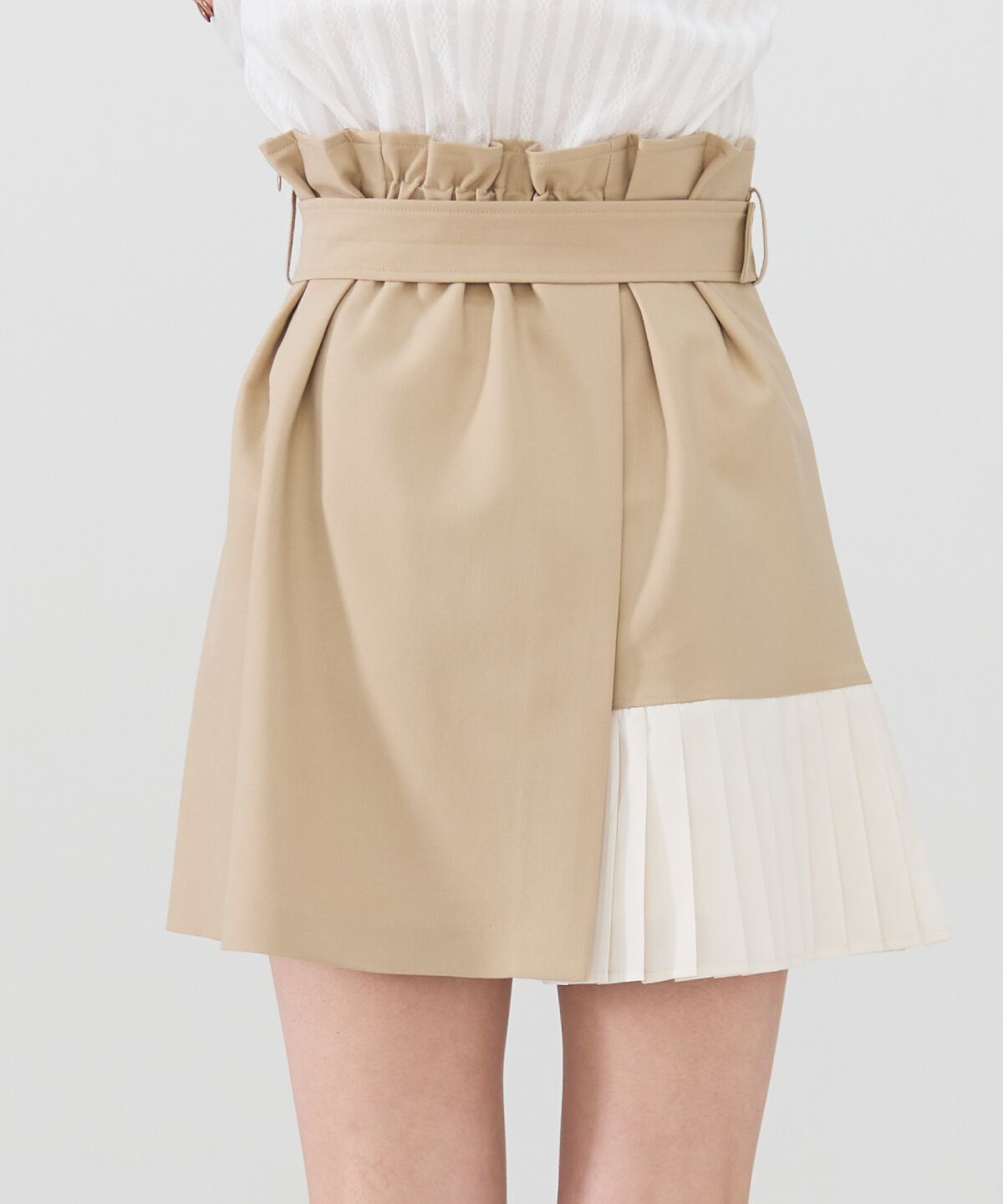 REDYAZEL「プリーツアシメミニスカート」|フレア|