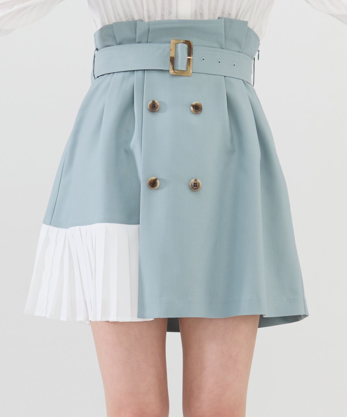 REDYAZEL「プリーツアシメミニスカート」|フレア|