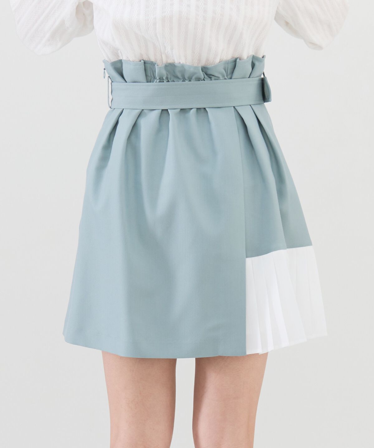 REDYAZEL「プリーツアシメミニスカート」|フレア|