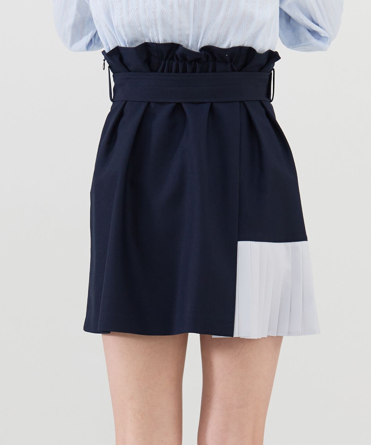 REDYAZEL「プリーツアシメミニスカート」|フレア|