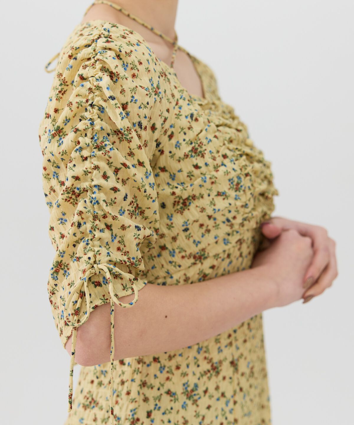 REDYAZEL「フラワープリントシャーリングワンピース」|ワンピース|