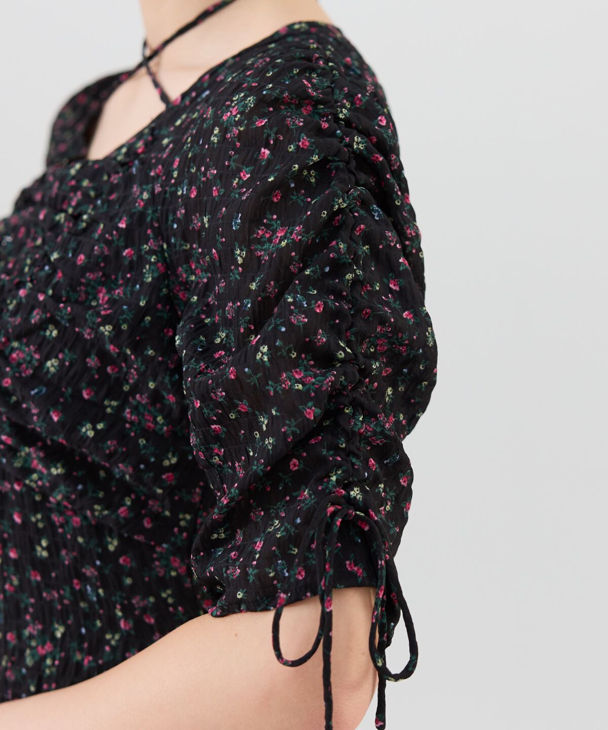 REDYAZEL「フラワープリントシャーリングワンピース」|ワンピース|