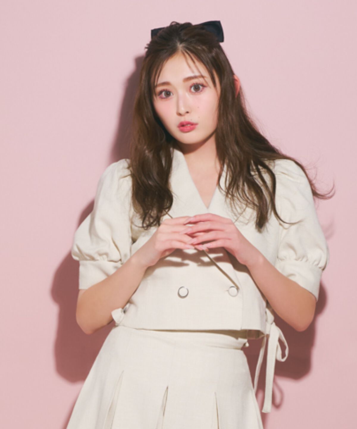 REDYAZEL「サイドレースアップ半袖ショートジャケット」|テーラードジャケット|