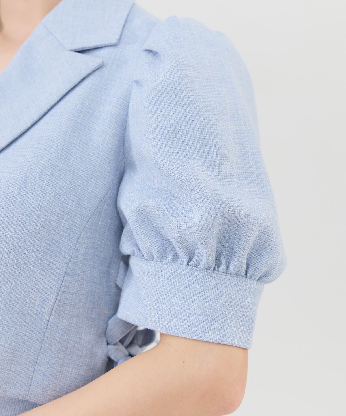 REDYAZEL「サイドレースアップ半袖ショートジャケット」|テーラードジャケット|