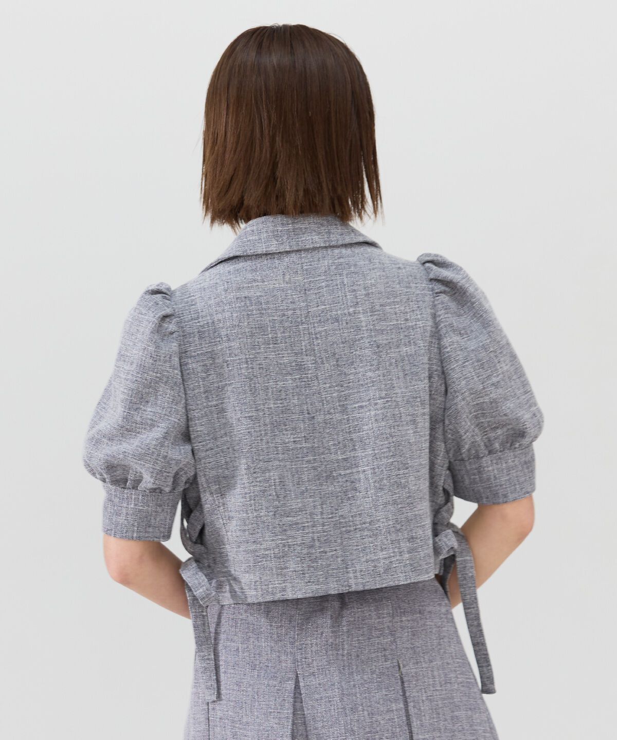 REDYAZEL「サイドレースアップ半袖ショートジャケット」|テーラードジャケット|