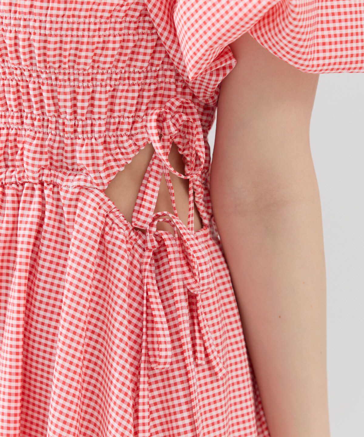 REDYAZEL「シャーリングギンガムチェックワンピース」|ワンピース|