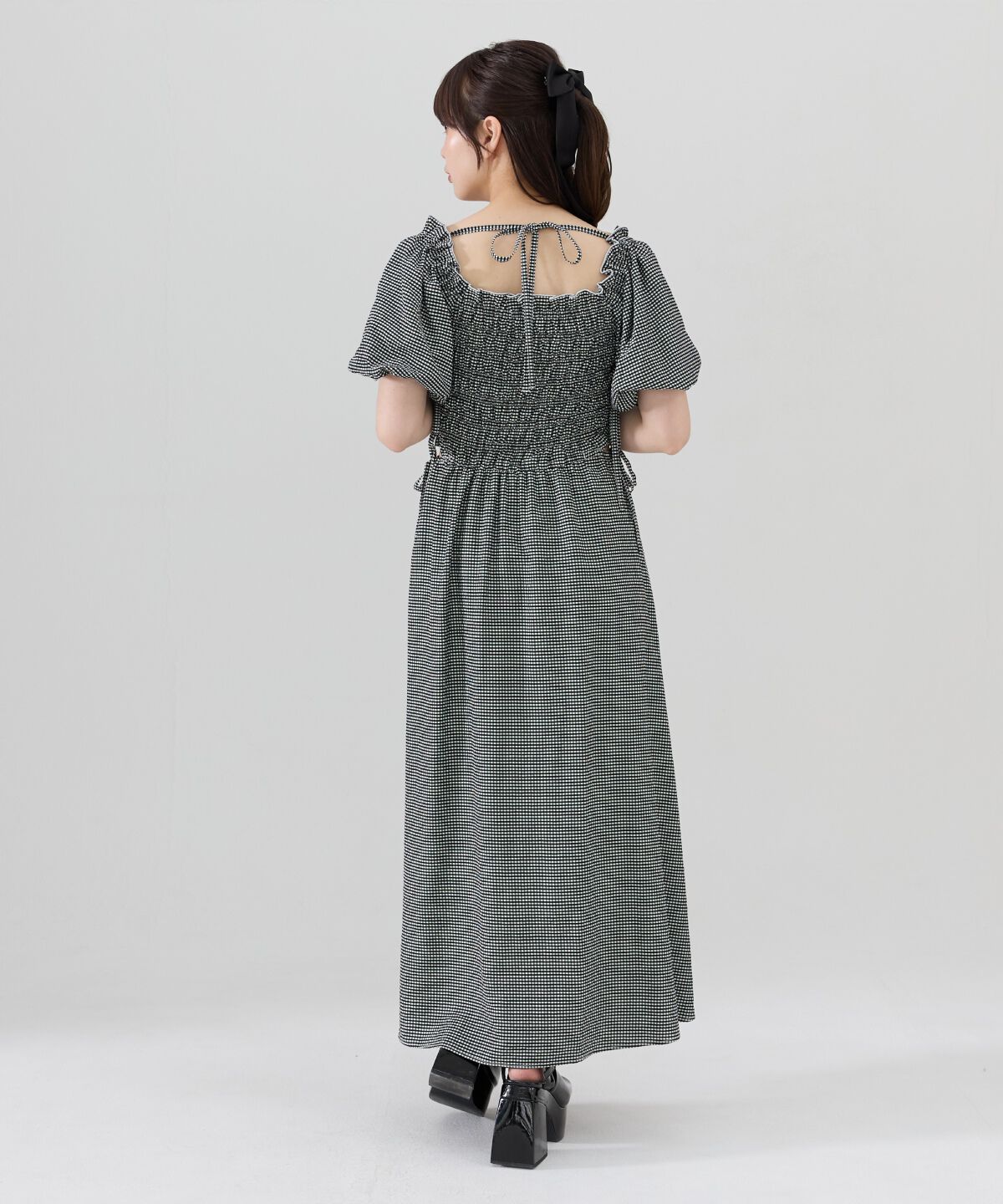 REDYAZEL「シャーリングギンガムチェックワンピース」|ワンピース|