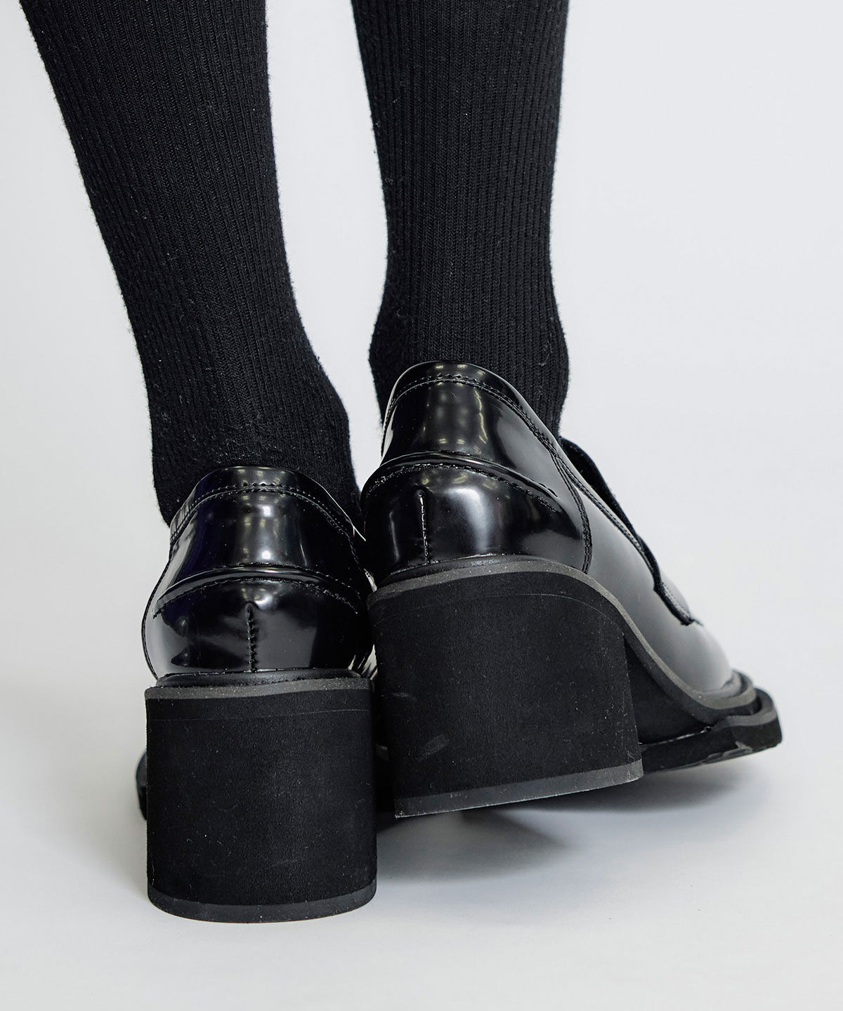 REDYAZEL「レザーライクチャンキーヒールローファー」|パンプス|