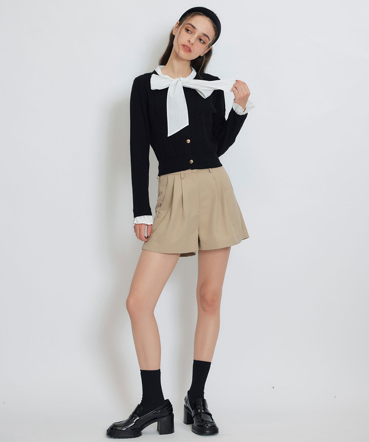 REDYAZEL「ベーシックタックショートパンツ」|キュロット|