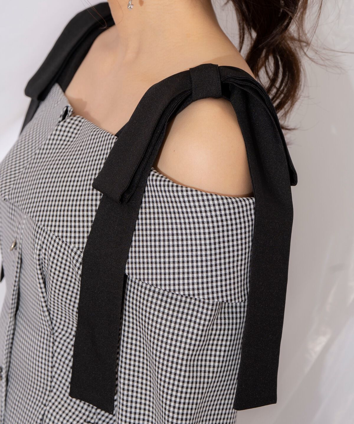 WILLSELECTION「ショルダーリボンタックウエストシャツワンピース」|ワンピース|