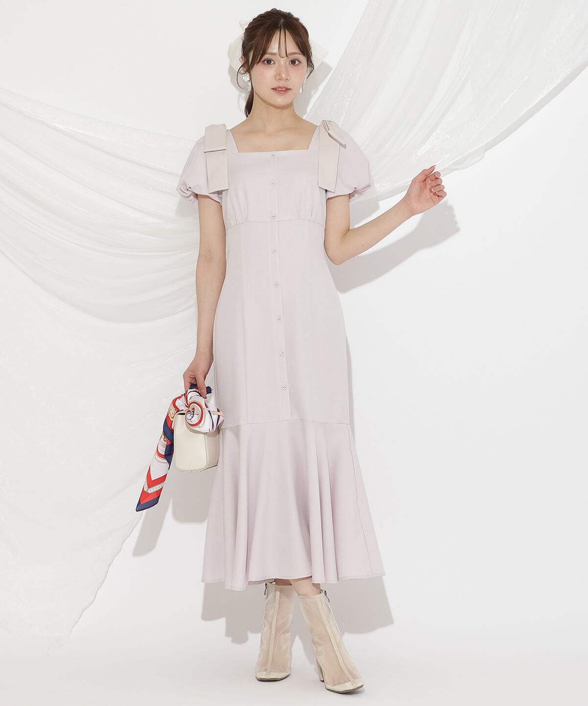 WILLSELECTION「ショルダーリボンマーメイドワンピース」|ワンピース|