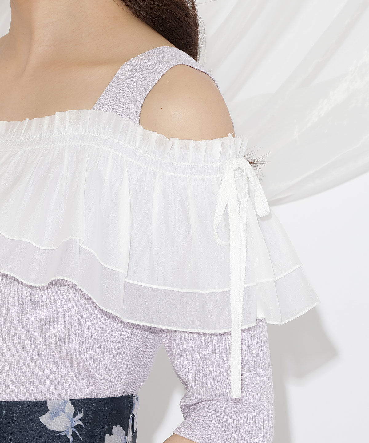 WILLSELECTION「シアーボリュームフリルニットプルオーバー」|ニット・セーター|