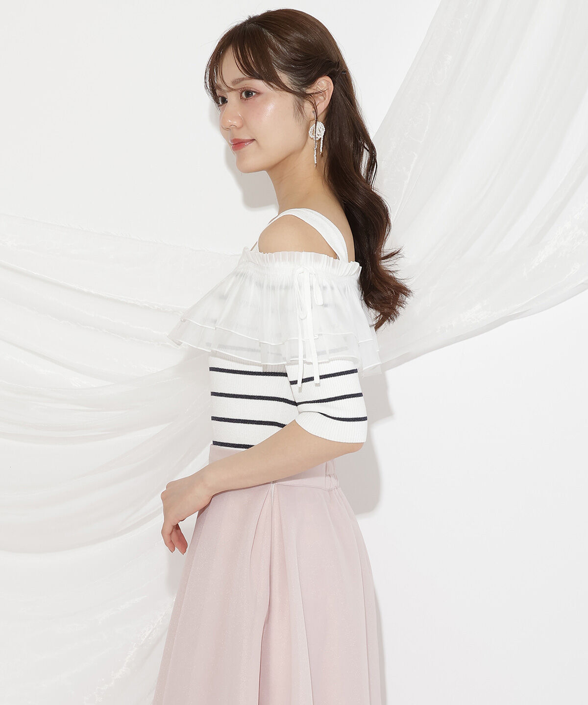 WILLSELECTION「シアーボリュームフリルニットプルオーバー」|ニット・セーター|