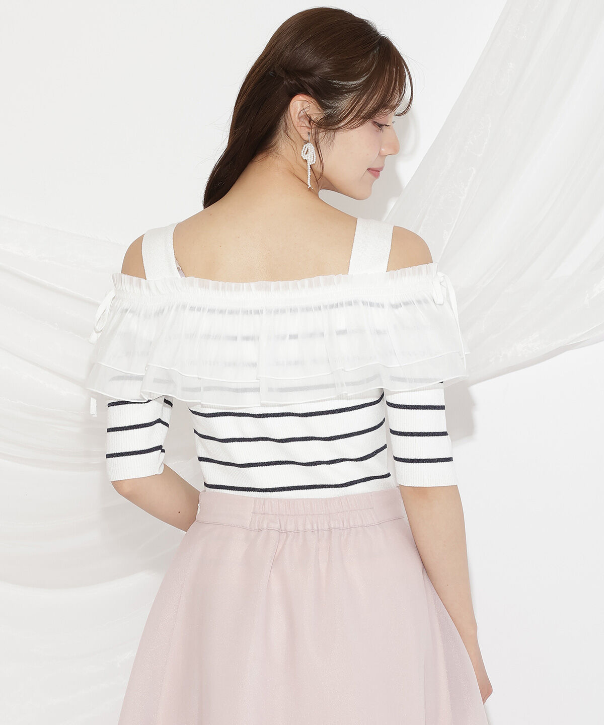 WILLSELECTION「シアーボリュームフリルニットプルオーバー」|ニット・セーター|