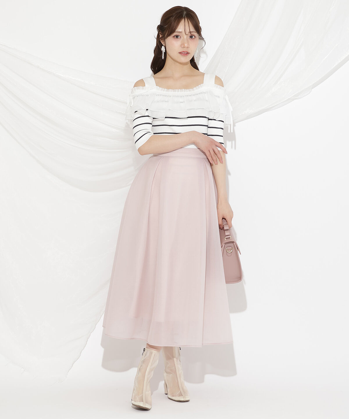 WILLSELECTION「シアーボリュームフリルニットプルオーバー」|ニット・セーター|