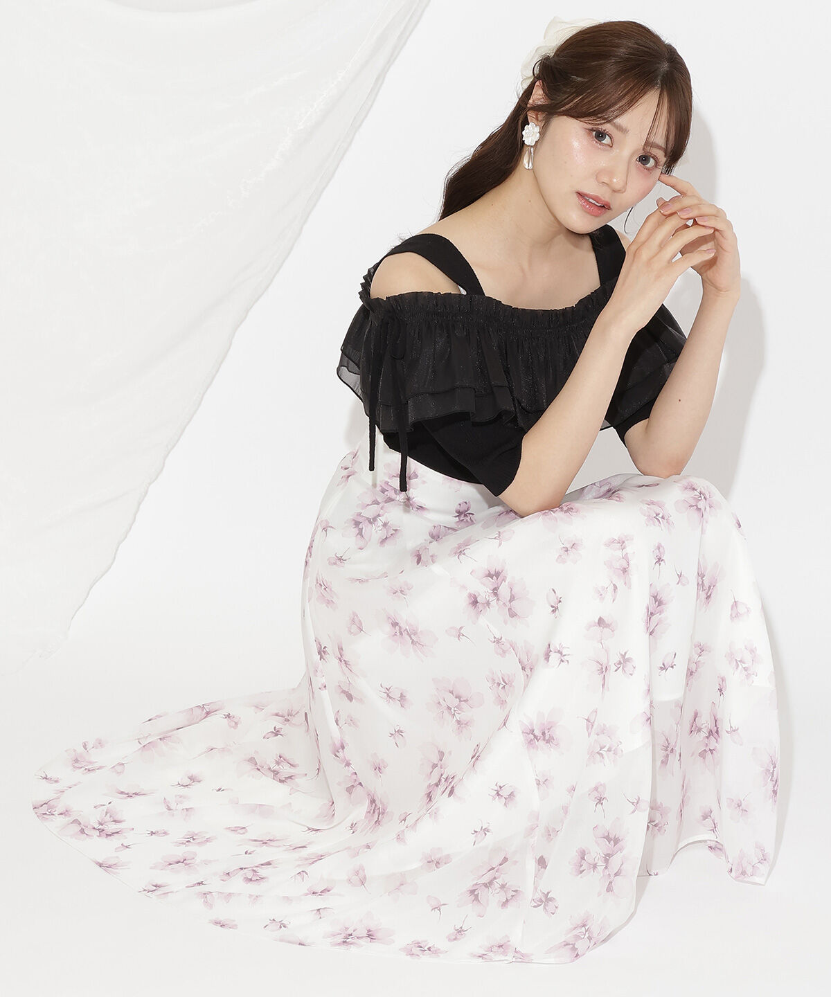 WILLSELECTION「シアーボリュームフリルニットプルオーバー」|ニット・セーター|