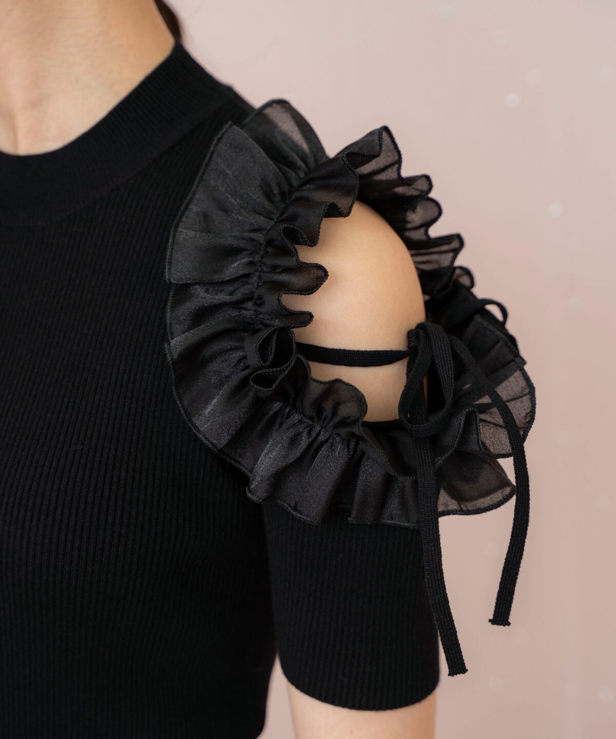 WILLSELECTION「フリルショルダーハーフスリーブニット」|ニット・セーター|