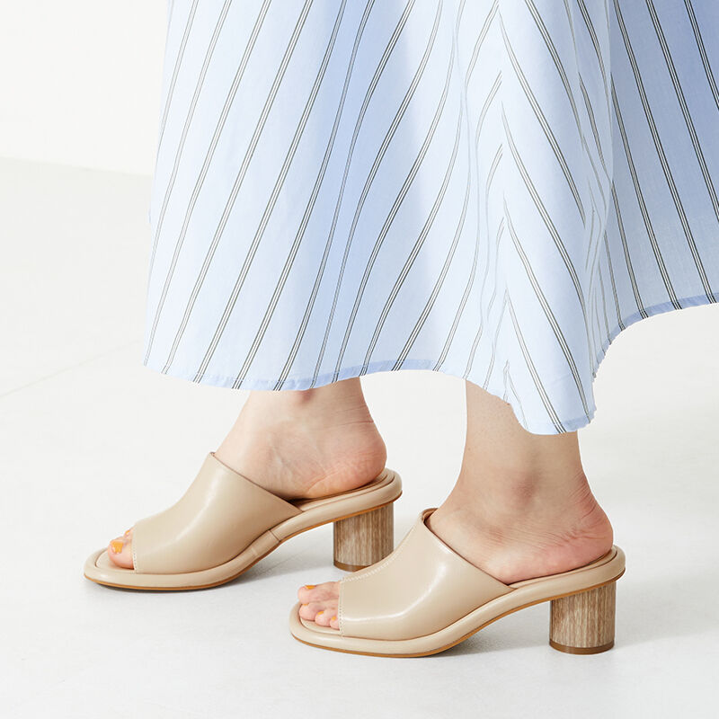 ORiental TRaffic「ウッドヒール甲深ミュールサンダル/31224」|サンダル|