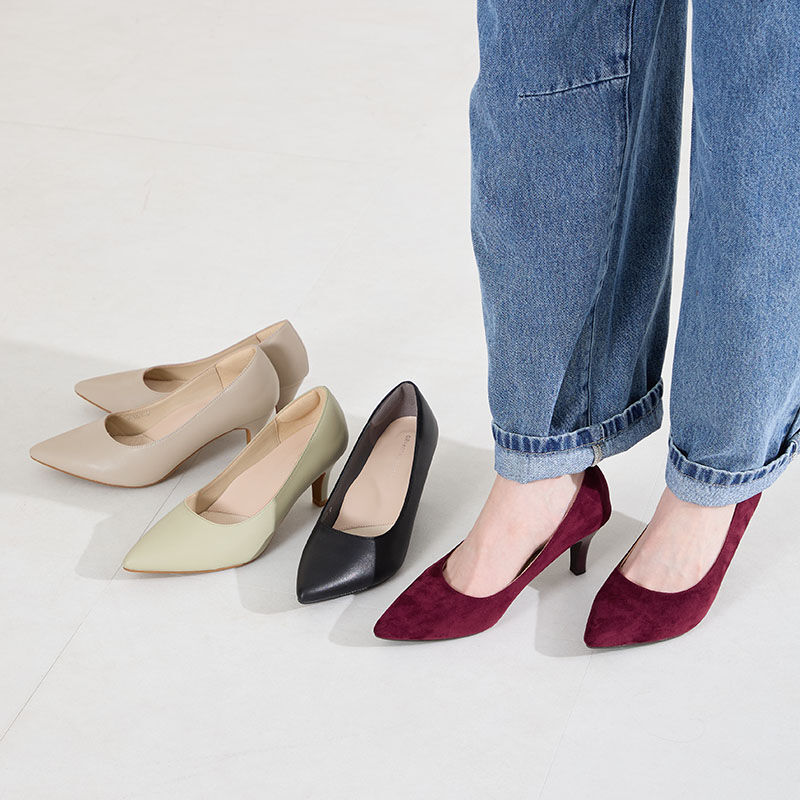 ORiental TRaffic「●2026春夏新作●【跳べるパンプス】7ｃｍヒールポインテッドトゥ/R-3221」|パンプス|RED