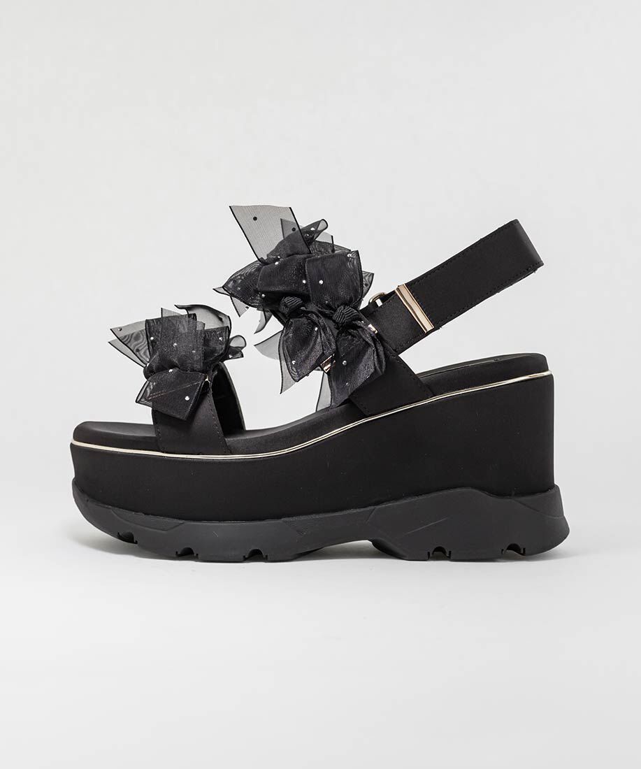  「シアーミニリボンウェッジスポーツサンダル」|サンダル|