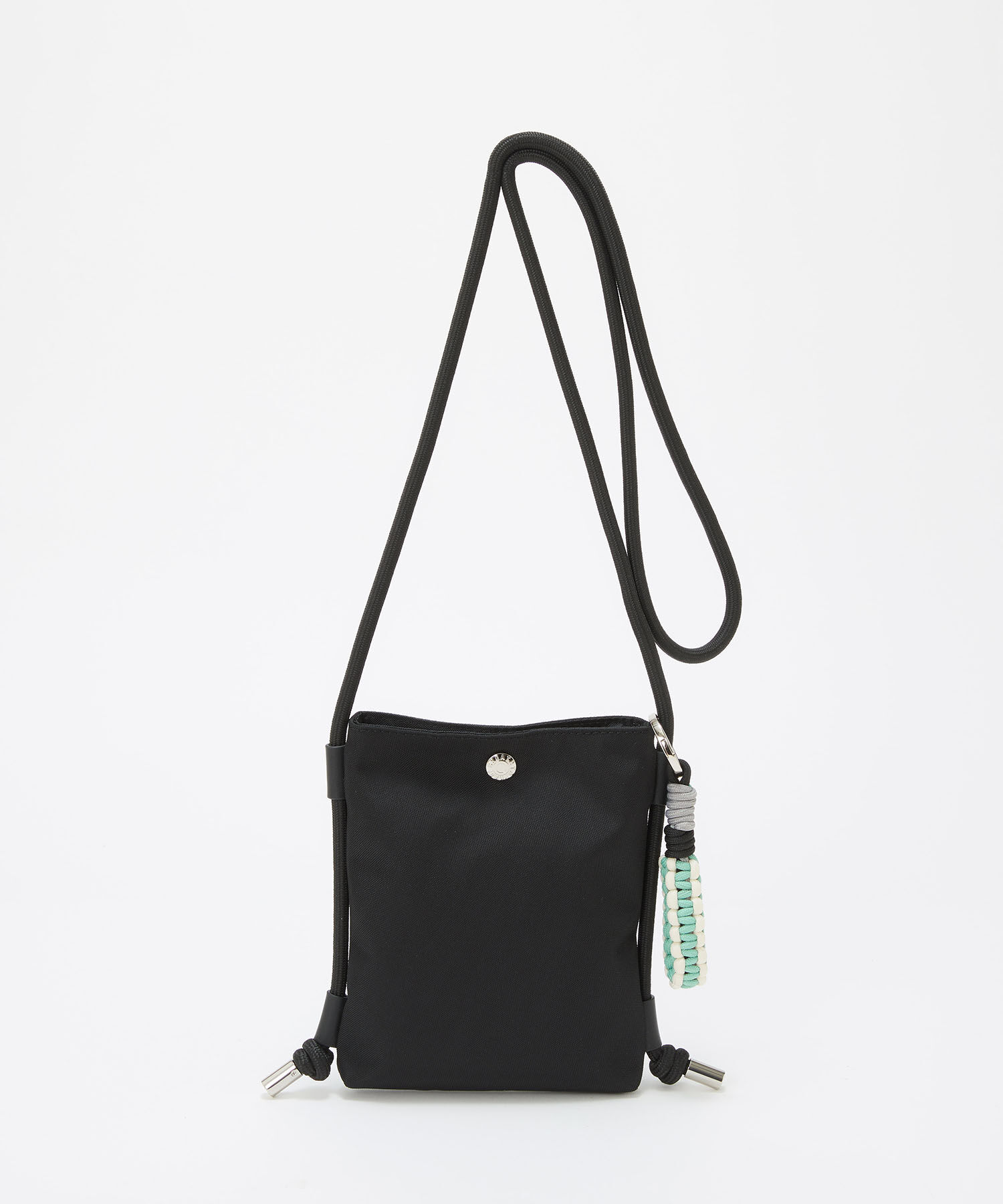 TOPKAPI BREATH「【Breath TOPKAPI】コードチャーム付き ミニショルダーバッグ / サコッシュ」|ショルダー・メッセンジャー|ブラック