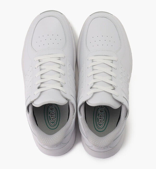 Orthofeet「【オーソフィート】ナビゲート ワイド/ホワイト ナチュラルレザー/シューズ メンズ」|スニーカー|