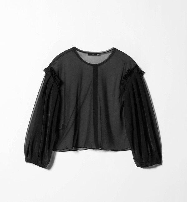 ASTRAET「＜ASTRAET＞ シアー  フリル クルーネックカットソー」|Tシャツ・カットソー|