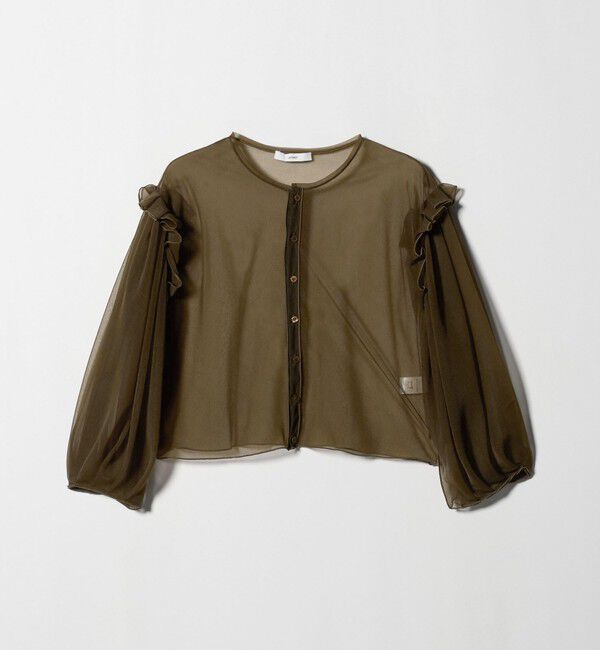 ASTRAET「＜ASTRAET＞ シアー  フリル クルーネックカットソー」|Tシャツ・カットソー|