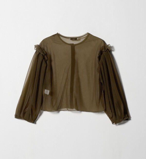 ASTRAET「＜ASTRAET＞ シアー  フリル クルーネックカットソー」|Tシャツ・カットソー|