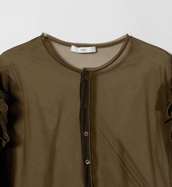 ASTRAET「＜ASTRAET＞ シアー  フリル クルーネックカットソー」|Tシャツ・カットソー|