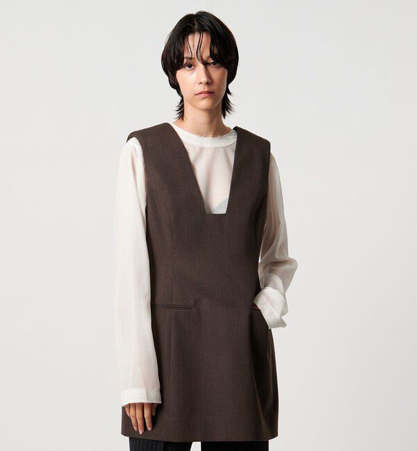 AEWEN MATOPH「＜AEWEN MATOPH＞スクエアネックミニワンピース」|ワンピース|DK.BROWN