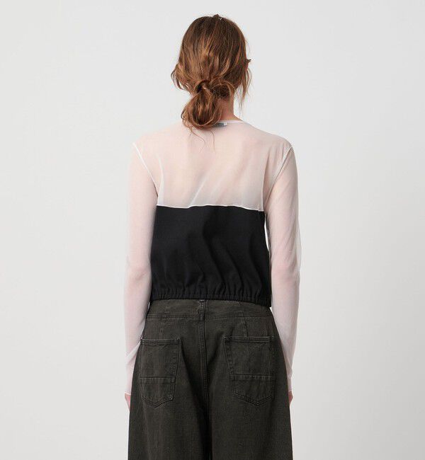 ASTRAET「＜ASTRAET＞フライスxシアー コンビ クルーネックカットソー」|Tシャツ・カットソー|